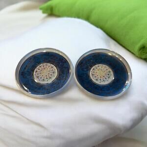 VTG Royal Crown NOBILITY China Ring Dish or Coaster 3.5 in 3272 Blue Set of  2